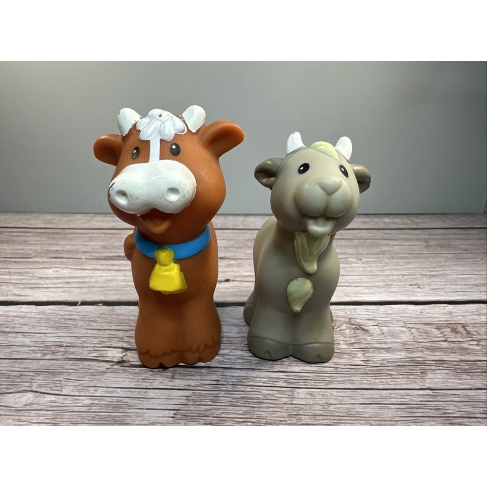 Fisher-Price Little People Cow Figure & Billy Goat- Cow Farm Animal 2007